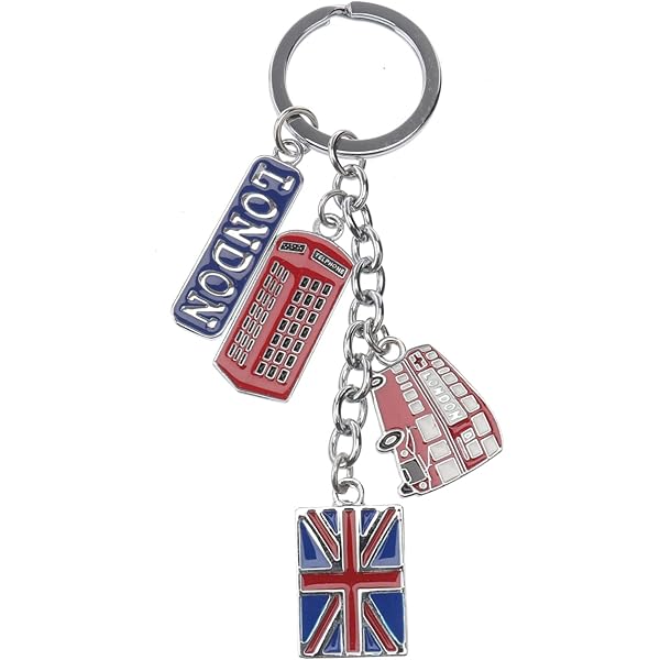 Juego De Llaveros Con Patrón De Bandera Británica, Juego De
