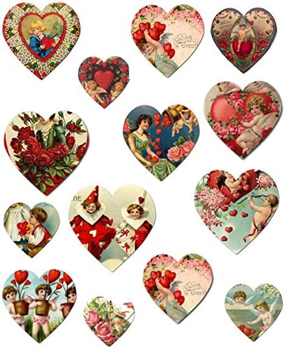 Valentine's Day Hearts Collage Sheet #116 for Altered Art, Scrapbooking, Design, Cards