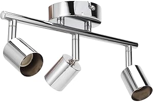 3 Lights LED Track Lighting Kit, Modern Track Ceiling Spotlight with Flexibly Rotatable Light Head, Ceiling Track Light for G