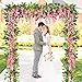 Sunm Boutique Artificial Flowers Wisteria Garland Vine Rattan Hanging for Home Garden Ceremony Wedding Arch Floral Decor, 6.6 Feet, 4pcs, Pink
