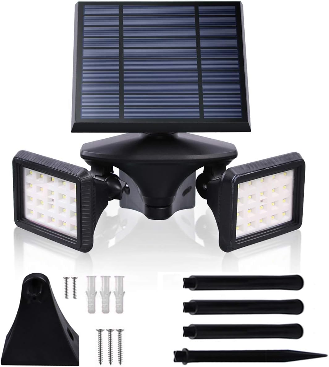 Solar Flood Light Motion Sensor, Waterproof Solar Powered Light, LED Wall Lights 6000K Dusk to Dawn, 2-in-1 Wireless Outdoor Solar Landscape LED Light for Garden/Driveway/Porch/Walkway (1, 6000K)