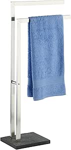 Wenko Slate Rock Toallero con Brazos Flexibles, Acero Inoxidable, Pizarra, 20x43.5x86.5 cm