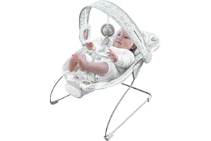 FURMUBEI Portable Baby Bouncer Seat with 8 Melodies, 3 Vibration Levels & Adjustable Volume, Foldable Infant Bouncer Rocker with Safety Harness for Baby 0-6 Months, Indoor & Outdoor Use BR2403