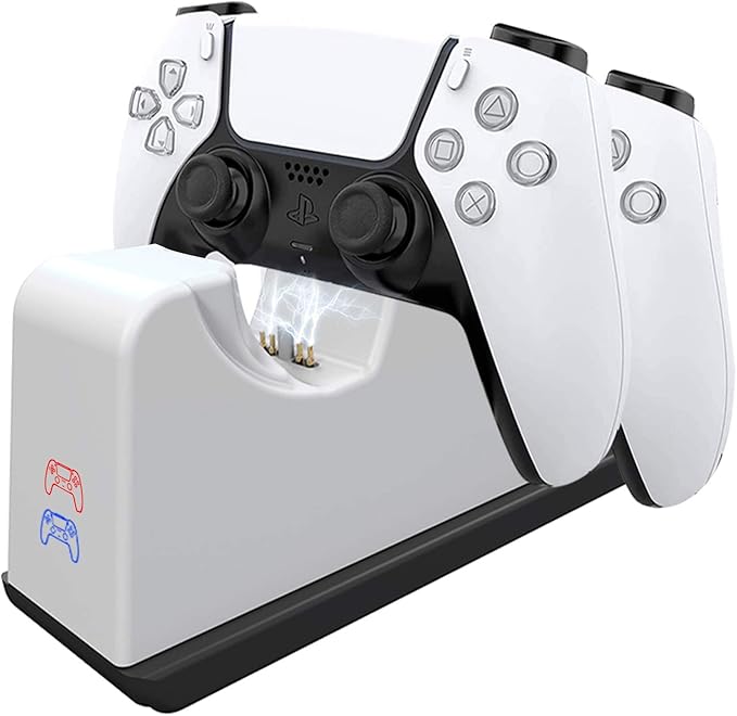 PS5 Controller Charger with Thumb Sticks PS5 DualSense Wireless Charger with LED Indicator Fast