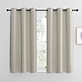 NICETOWN Kitchen Curtains for Decoration, Thermal Insulated Grommet Room Darkening Draperies/Panels for Laundry (Natural, 2 Panels, W42 x L48 inches)
