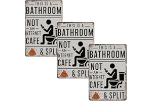 This Is a Bathroom Not an Internet Cafe And Split Vintage Look Sign For Home Farmhouse Washroom Bathroom bar Cafe Wall Decora