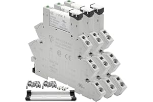 ZJWZJH 3Pcs 24V Miniature Relay for PLC Controller 24VDC and 24VAC Relay SPDT 6Amp with LED Light Socket 41F-1Z-C4 Spring Terminals Push in Socket No Need for Screw