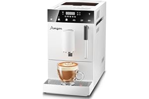 Ahongem Automatic Espresso Machine for Home: 19 Bar Expresso Coffee Maker With Grinder and Milk Frother - One-Touch Brewing Auto-Clean for Kitchen Office - Holiday Gifts for Family Baristas