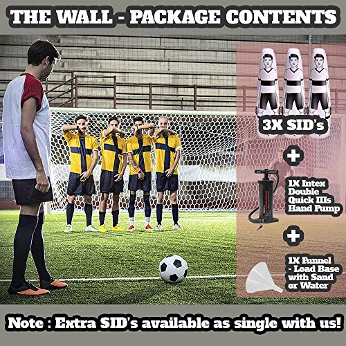 Soccer Wall | 3 Soccer Inflatable Dummies SID with Pump | Goalkeeper