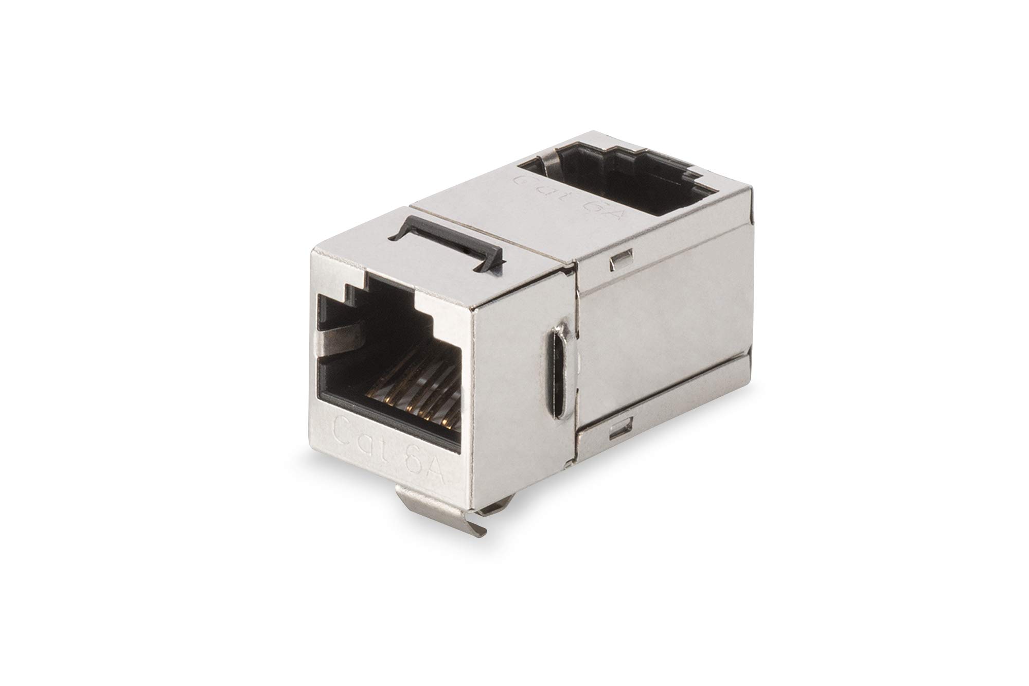 DIGITUS Keystone Coupling Cat-6a Shielded - 2x RJ45 jack - Angled - 500 MHz 10G Base-T Class EA - Metal enclosure