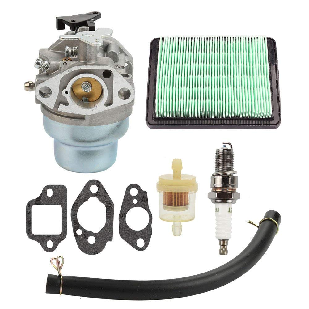 Hippotech Carburetor with Gasket Spark Plug Fuel Air Filter kit Replacement for Honda GCV160 GCV160A GCV160LA HRB216 HRS216 HRR216 HRT216 HRZ216