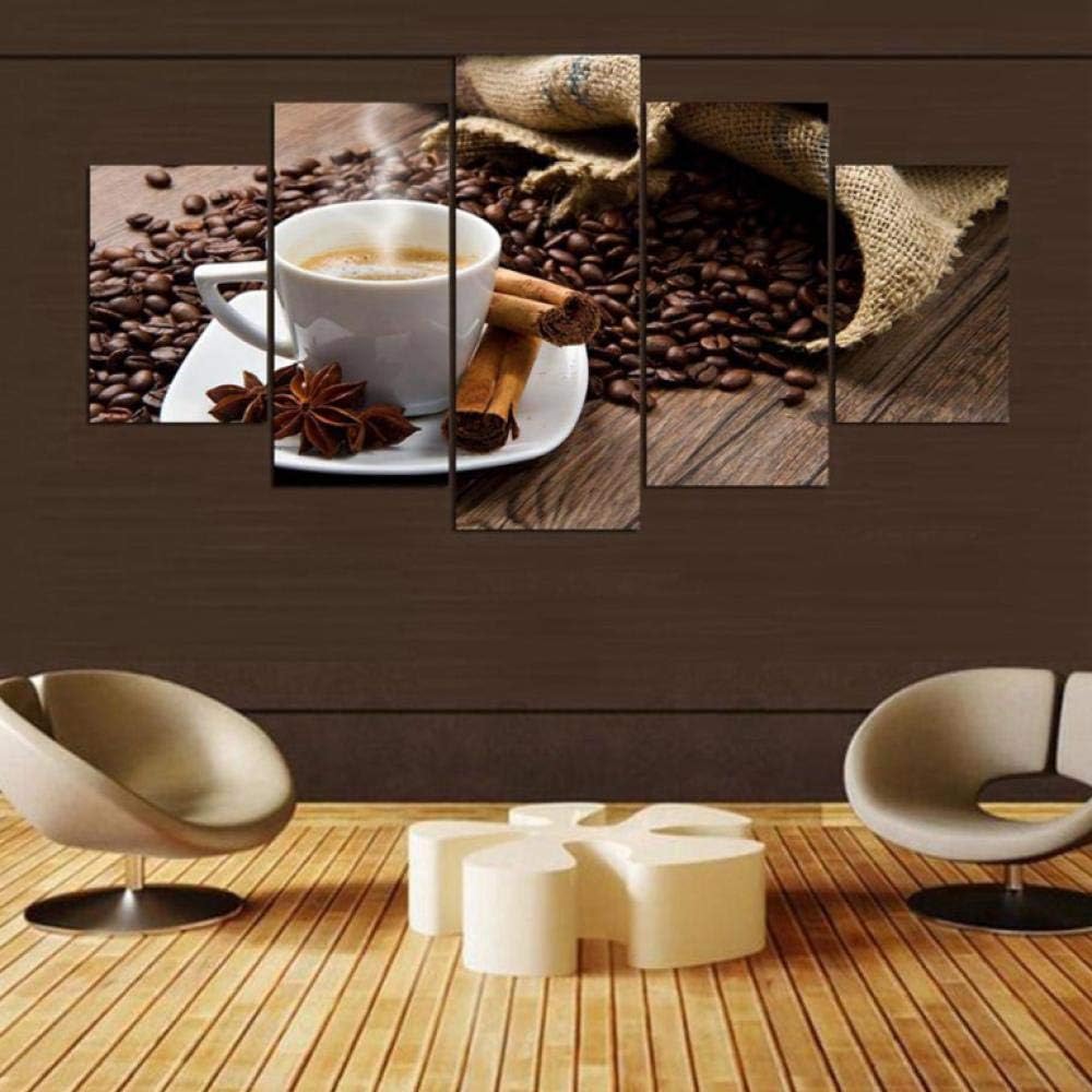 Chladdl Pintura de impresión en Lienzo Modular 5 Piezas café Arte