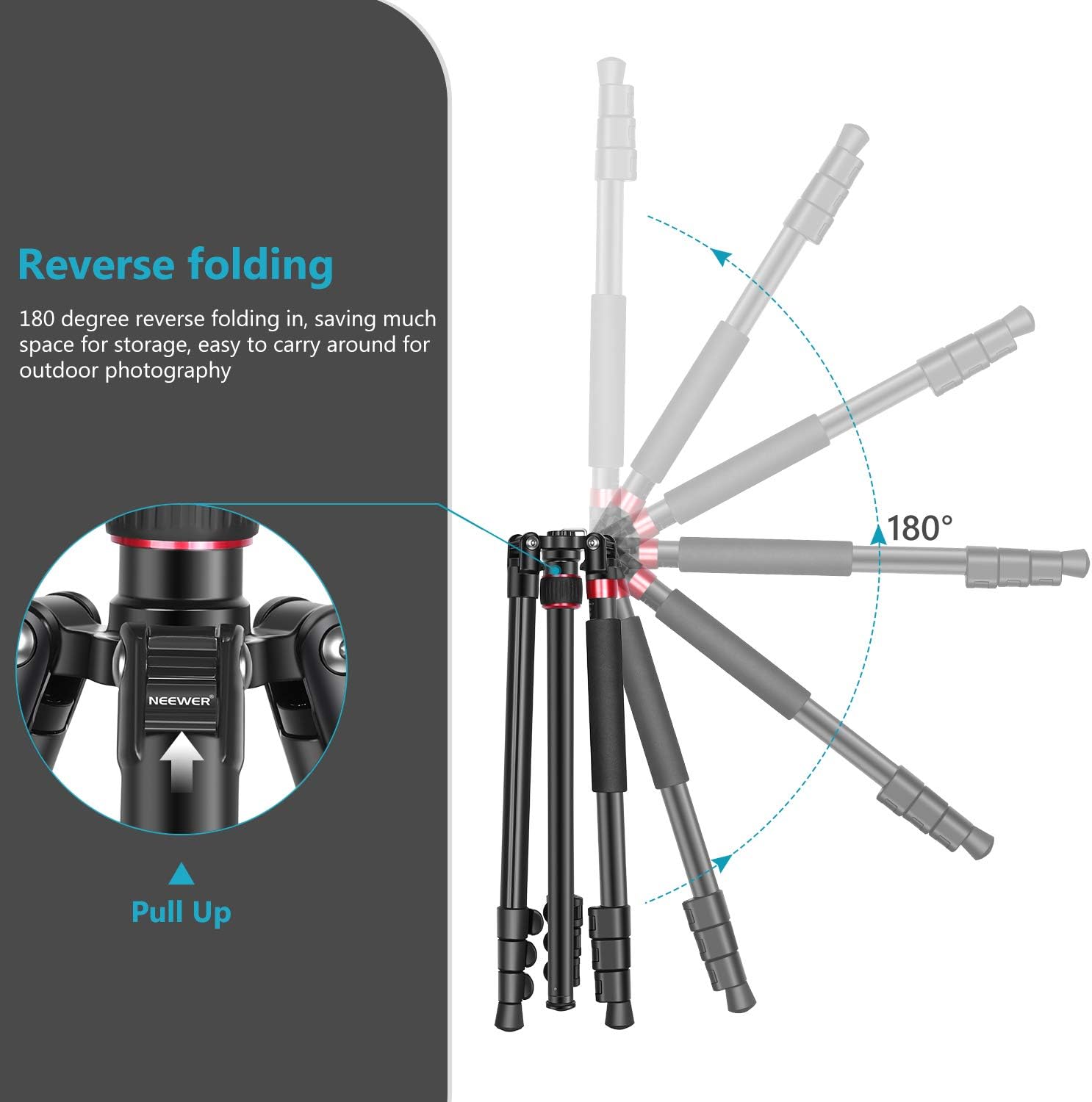 Neewer 2-in-1 Aluminum Alloy Camera Tripod Monopod 70.8inches/180cm with 1/4 and 3/8 inch Screws Fluid Drag Pan Head and Carry Bag for Nikon Canon DSLR Cameras Video Camcorders Load up to 26.5 pounds : Camera & Photo