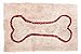 Soggy Doggy Doormat with Bone Design - Ultra Absorbent Microfiber Chenille Wet Dog Mat for Muddy Paws - Non-Slip and Machine Washable (Beige/Red Bone, Extra-Large 36” x 60”)