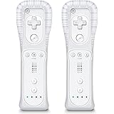 Wii Controller 2 Pack, Wii Remote Controller, Wii U Controller with Silicone Case and Wrist Strap, Wii Remotes Compatible wit
