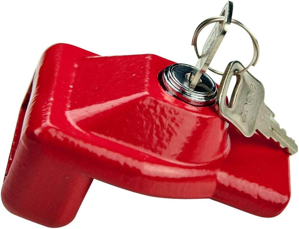 VULCAN Forged Steel Glad Hand Lock with Red Powder Coat and Two Keys: Automotive