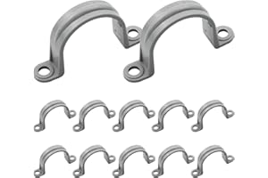 LOUZAGO 12 Pcs 1-1/4 Inch PVC Pipe Straps, 2 Holes Conduit Pipe Clamps Pipe Supports, Plastic Conduit Strap for PVC Pipes, Conduit, Cables