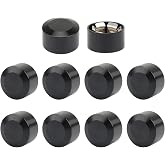 10 Pcs Motorcycle Bolt Covers Engine Topper Caps Aluminum for Harley Twin Cam Sportster Dyna Touring Street Glide Road King Softail Fatboy Slim (Black fit 9.5-12mm Bolt, Middle)