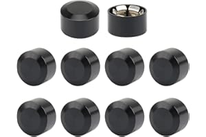 DAKLVNG 10 Pcs Motorcycle Bolt Covers Engine Topper Caps Aluminum for Harley Twin Cam Sportster Dyna Touring Street Glide Road King Softail Fatboy Slim (Black fit 9.5-12mm Bolt, Middle)