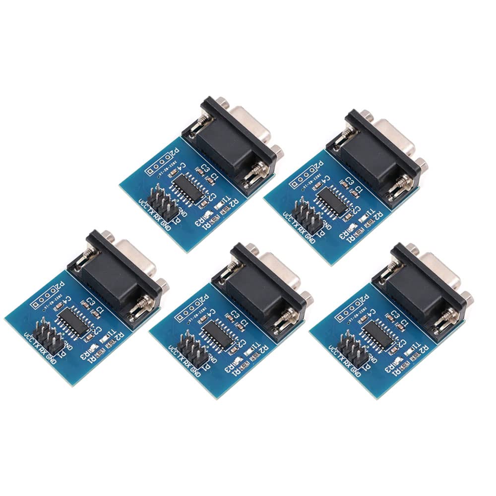 Fasizi 5PCS MAX3232 RS232 Serial Port To TTL Converter Module DB9 Connector