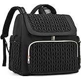 Awanhe Diaper Bag Backpack, Baby Bag with Changing Pad, Travel Waterproof Diaper Bag Tote, Newborn Essentials Must Haves, Luxury baby shower gifts for boys & Girls, Black