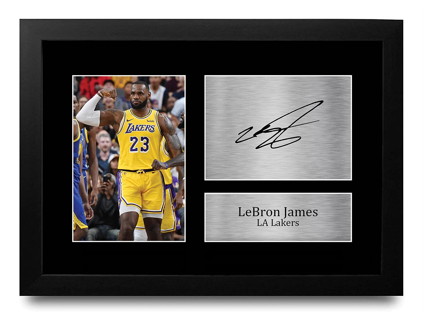 HWC Trading Lebron James Los Angles Lakers Gifts Printed Signed Autograph Picture for Basketball Memorabilia Fans - A4 Framed