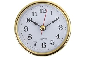 caralin Clock Insert Round Clocks Movement 2-1/2 65mm Diameter Clock Head Arabic Numerals Crafts for Home Gold