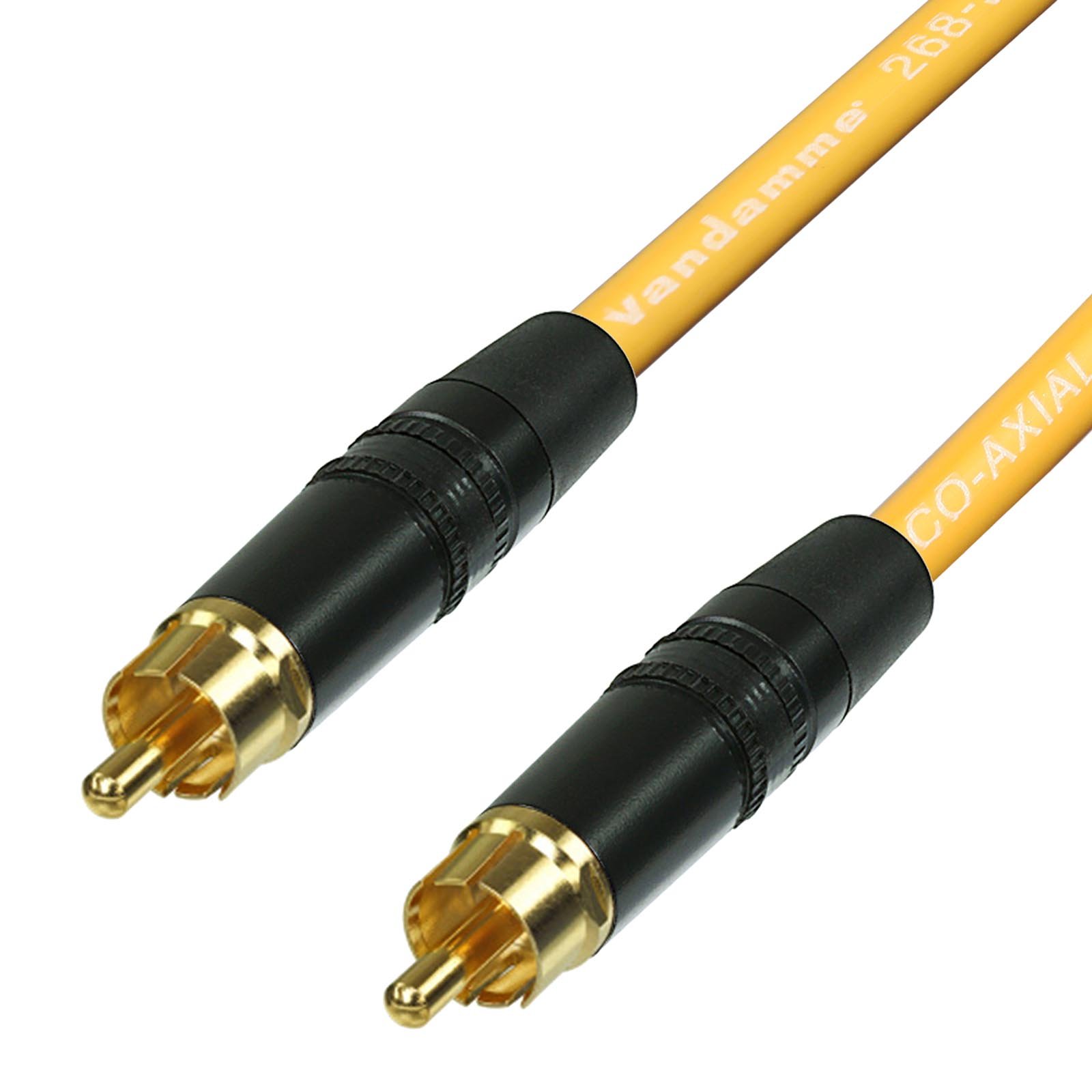 SPDIF Digital Audio Video Coaxial Cable RCA to RCA Van Damme 75 ohm Coax Phono (3 m, Yellow)