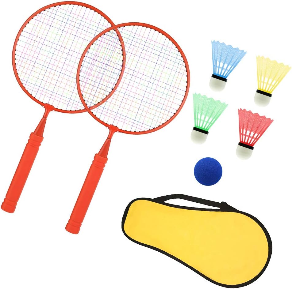 Childrens Badminton Set, Shuttlecocks Racquet Lightweight Carrying Bag Suit for Toddler Juniors Parent, Professional Beginner Players Indoor Outdoor Sport Game(Red: 17.7 x 9 inches) : Sports & Outdoors