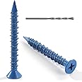 VGBUY 1/4 x 2-1/4 Inch 40Pcs Flat Head Concrete Screws, Screws Anchor with Drill Bit,for Masonry, Block, Brick, Cement,Stucco, No Pre Drilling, Diamond Point
