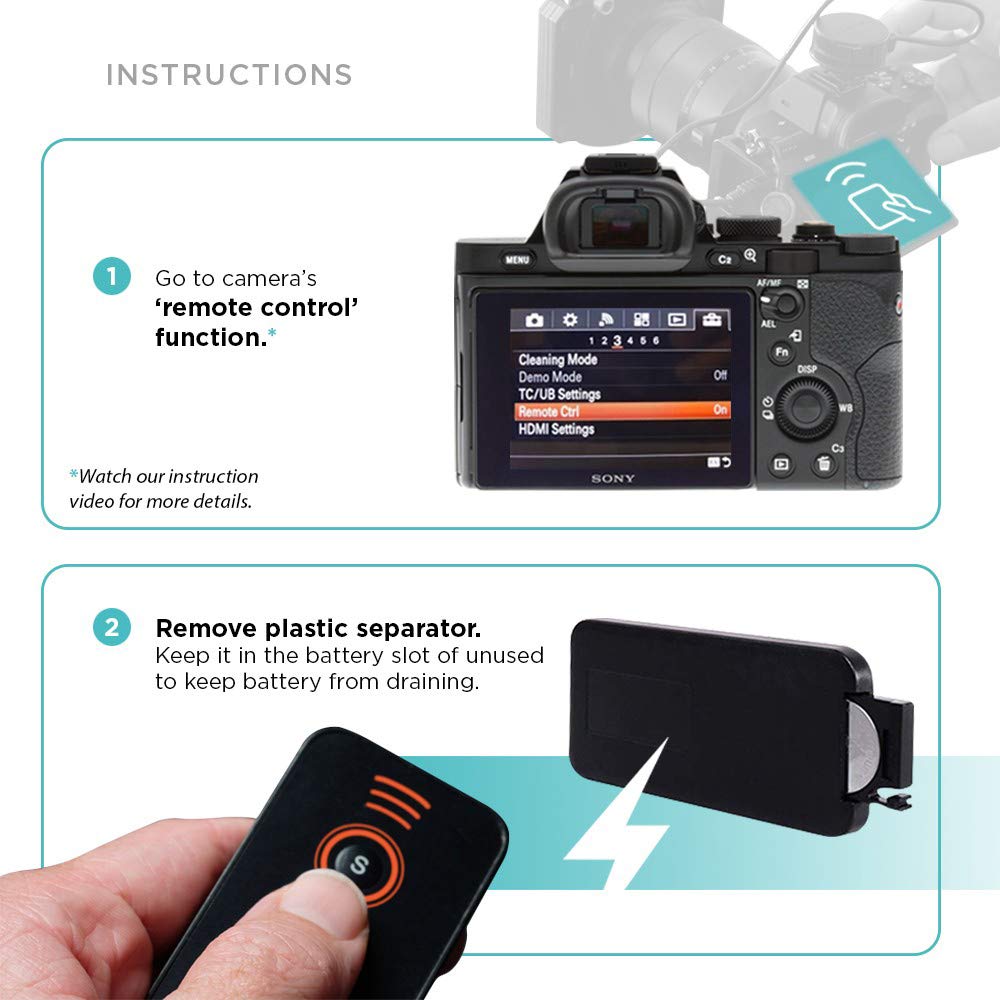Foto&Tech IR Wireless Remote Control Compatible with Sony A7R IV III II