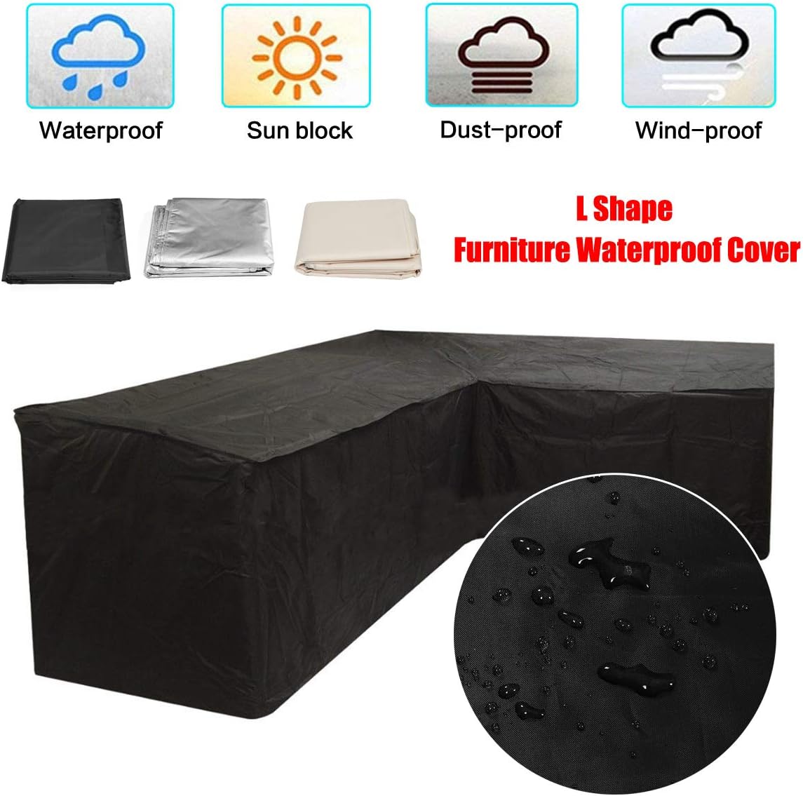 Sofa Covers Patio Furniture Accessories Bullstar Patio Sectional Sofa Cover V Shaped Furniture Protector Premium Outdoor Waterproof Garden Couch Cover 85 Each Side Length Patio Lawn Garden Patio Furniture Accessories