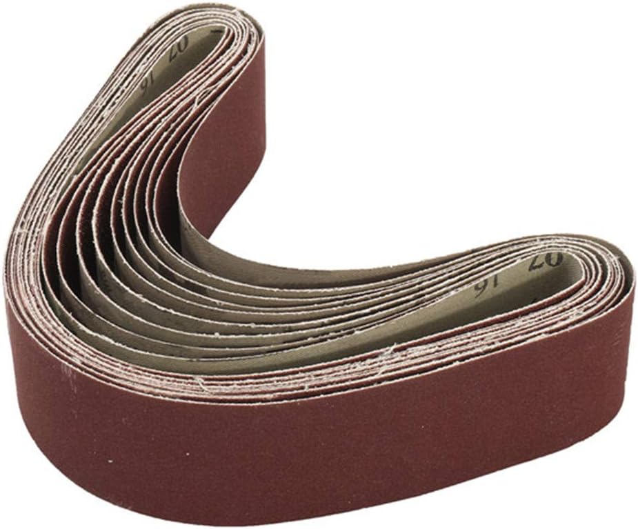 SONSAN 10pcs 60/120/150/240 Grit 40mm x 680mm Sanding Belt for Grinding Machine