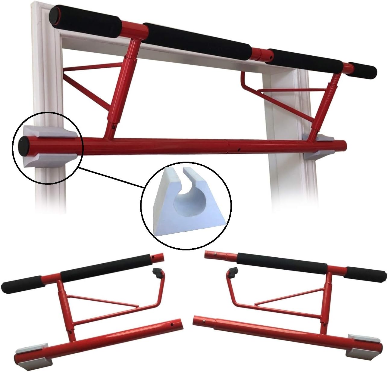 SHAMROCK TRIPLE GYM Folding Pull Up Bar, No Assembly Required, Folds Flat & Comes Apart for Travel Or Storage, USA Shipping and Warranty