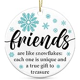 Friend Christmas Ornaments, Friendship Gifts for Best Friends Besties BFF, Friends Gifts Ceramic Hanging Ornament for Christmas Tree Decorations