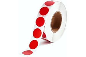 AANXUFA 1000 Pcs Round Stickers 1/2 Inch Color Circle Dot Stickers Small Code Labels for Office Shop Yard Sale Home Classroom Marking (Red, 1000 Pcs)