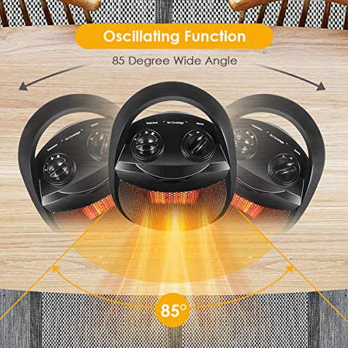 Ceramic Space Heater, 750W/1500W Portable Desk Small Quiet Fast Heating Fan, Overheat & Tip-Over Protection, Energy Efficient Space Heater for Office Desktop and Home - Thumbnail 4