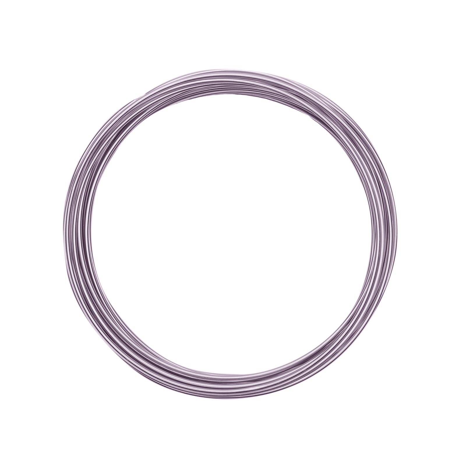 Vaessen Creative Aluminium Craft Wire 16.4 ft (5 m) x 0.06" (1.5 mm) Soft Lilac (Purple) - Flexible Metallic Wire for Crafting, Flower Arranging, Jewellery Making and Modelling