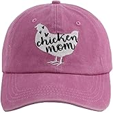HHNLB Chicken Mom Hat, Chicken Gifts for Women Girls, Farm Hen Adjustable Cotton Embroidered Baseball Cap