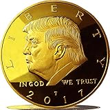 2017 and/or 2018 Donald Trump Replica Gold Coin, 45th Presidential Edition 24kt Gold Plated Commemorative Medallion & Display Case by eTradewinds (1-Pack 2017)
