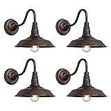 RIIGOOG 4-Pack Outdoor Gooseneck Barn Light