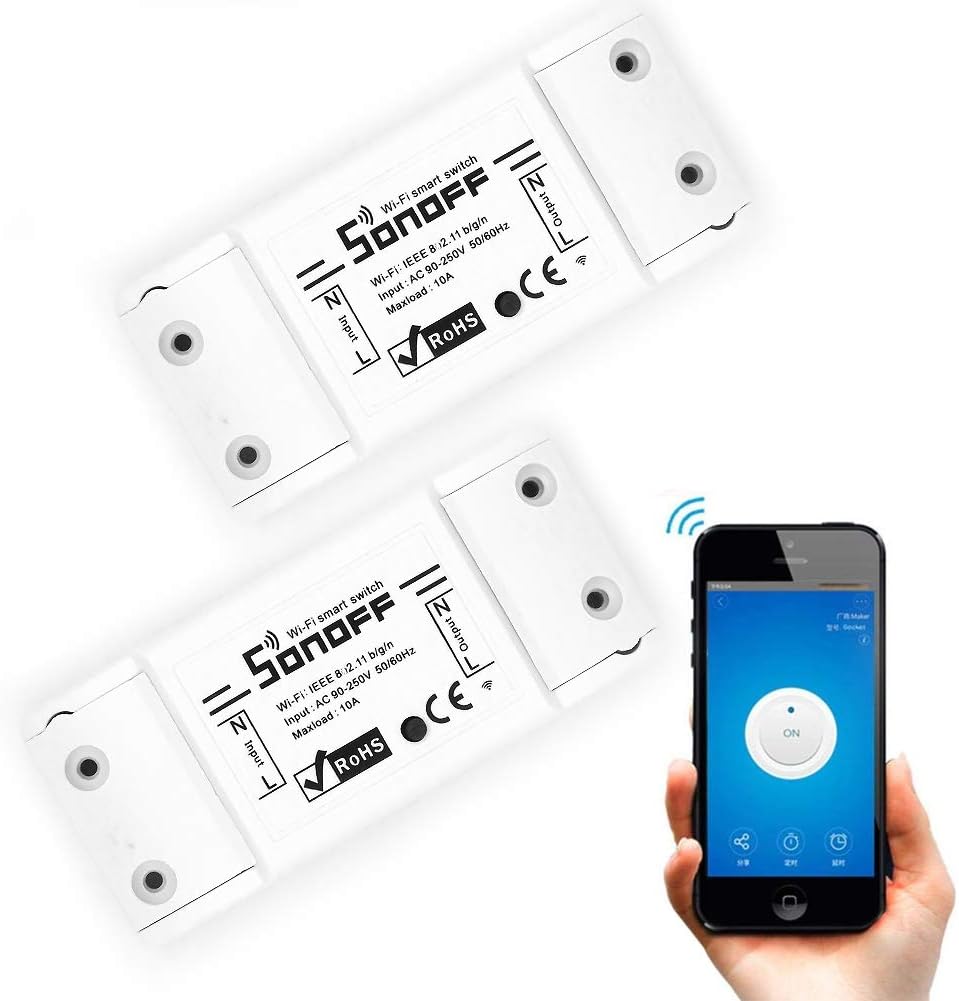 WiFi Smart Light Switch, 2 Pack Wireless Remote Control for Smart Home, black" or "dark gray