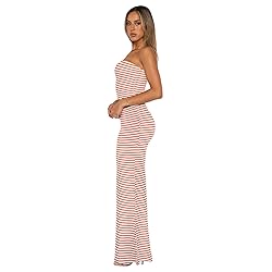 Goafuliy Women's Two Piece Sets Stripes Tube Top