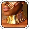Fstrend African National Choker Collars Gold Leather Chunky Punk Necklace Gothic Statement Necklaces for Women