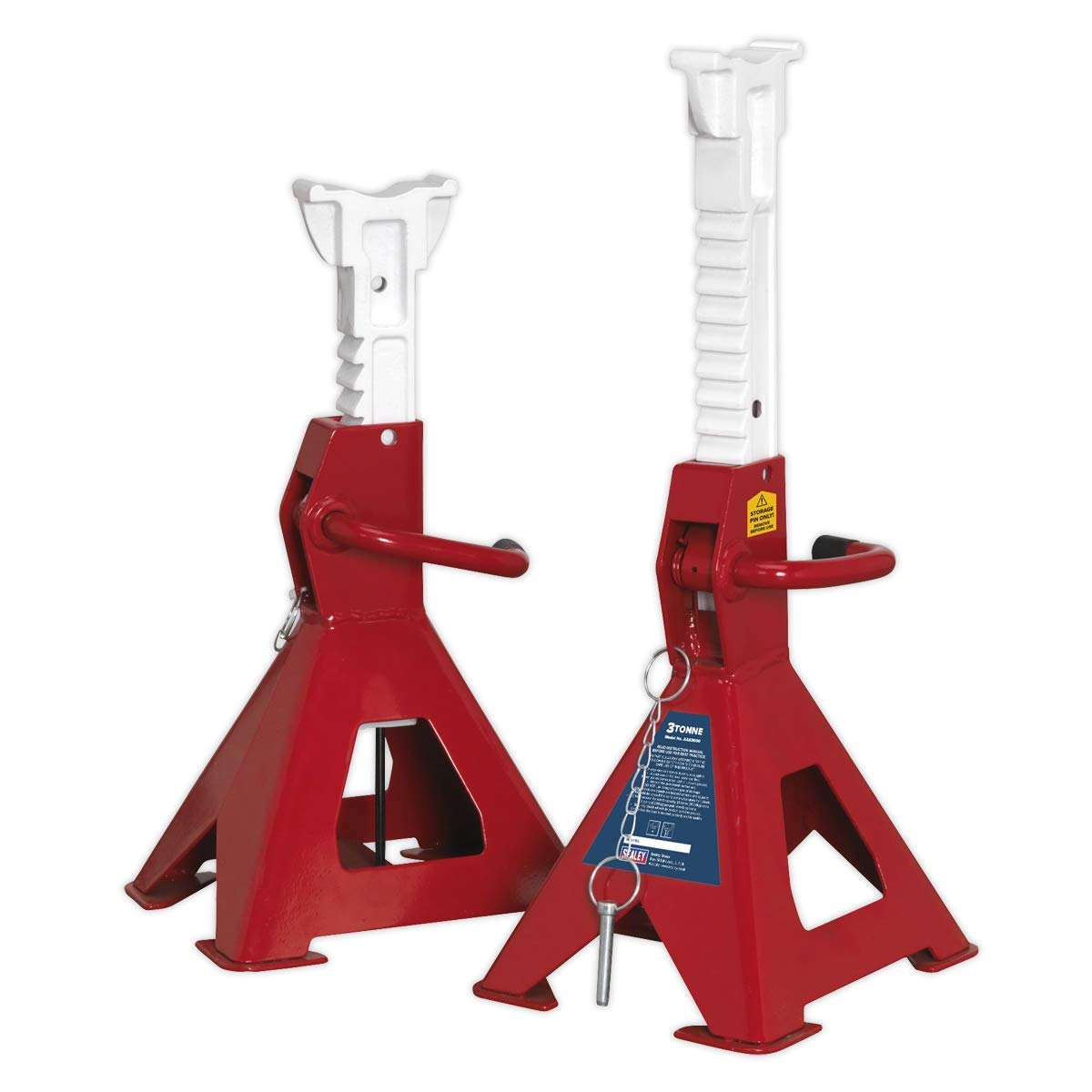 Sealey AAS3000 Axle Stand, 3 Tonne Capacity, Auto Rise Ratchet, 260mm x 380mm x 300mm