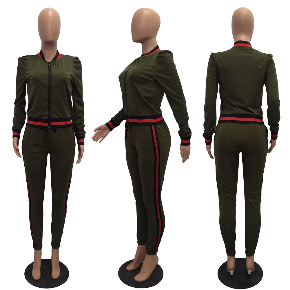 army green tracksuit womens