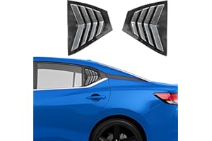 XYHGM for Nissan Sentra 2020 2021 2022 2023 Exterior Accessories Sporty Car Rear Side Window Louvers Air Vent Scoop Shades Cover Trim Blinds 2PCS(Carbon Fiber)