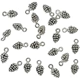 ALIMITOPIA 50pcs Christmas Pine Cone Alloy Small Pendant Nature Nuts Charm for DIY jewelry making Accessories