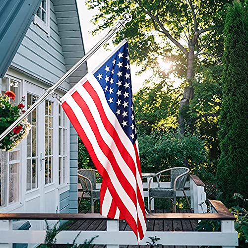 Updated 6 FT Flag Pole Kit with 2 Aluminum Flagpole Rings, Holder and 2