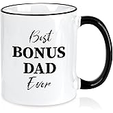 Slugeren Bonus Dad Gifts, Best Bouns Dad Ever Coffee Mug, Fathers Day Gift Birthday Gift for Men Him Husband from Kids Wife, 11Oz